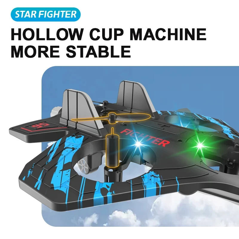 2.4G remote control fighter electric foam glider stunt tumbling UAV hovering helicopter with LED colorful lights
