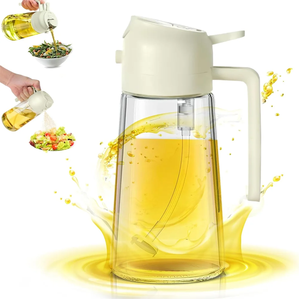 2 in 1 Oil Dispenser-Oil Sprayer,Oil Sprayer for Cooking,Food-grade 470ML