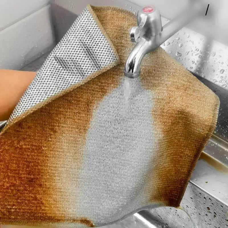 10Pcs Magic Steel Wire Cleaning Cloths Double-sided Thickened Metal Silver Wires