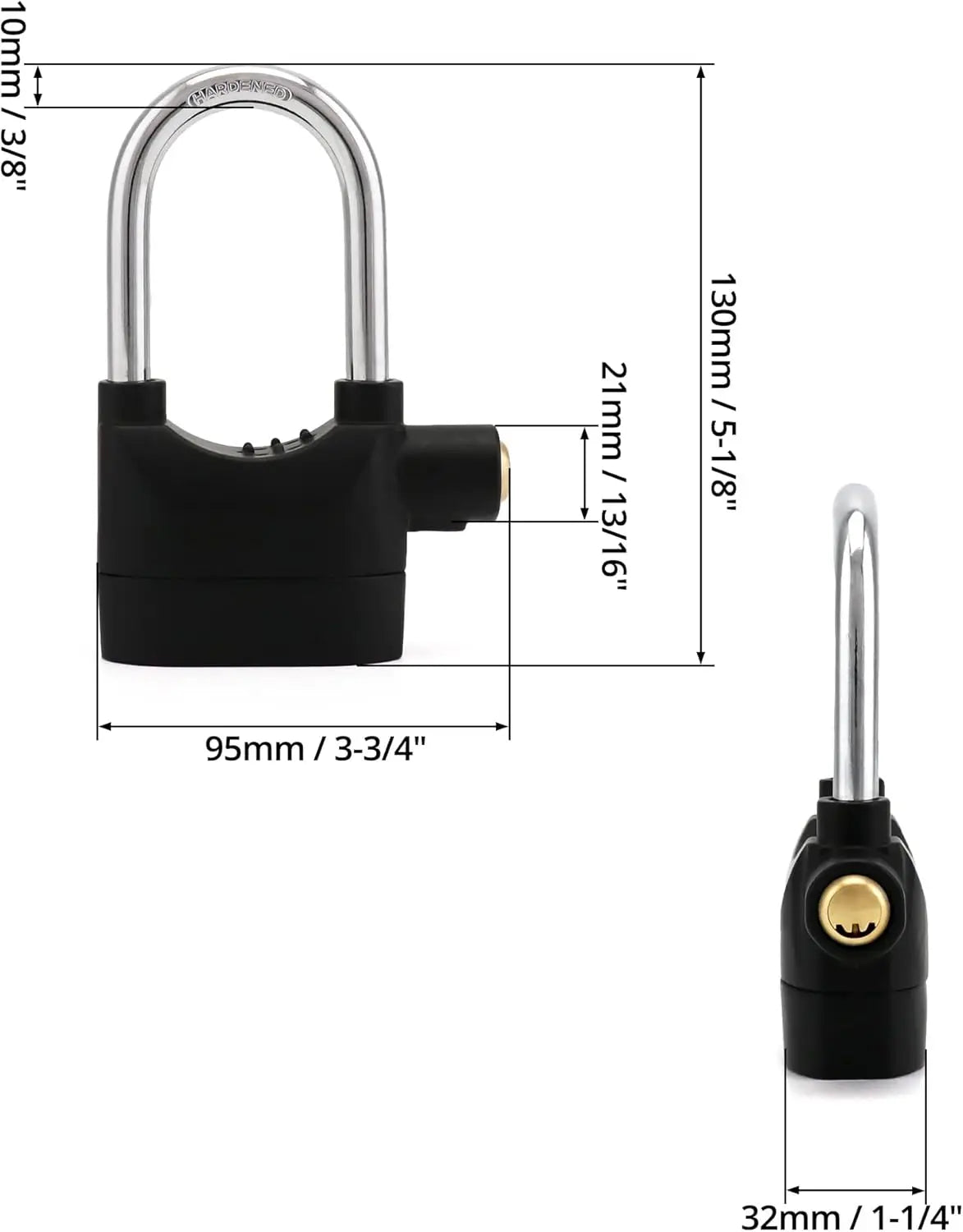 Alarm Lock, Universal 110db Alarm Padlock