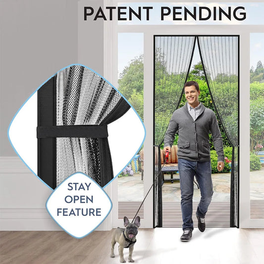 Magnetic suction door curtain, magnetic strip, mosquito proof handmade magnetic soft yarn door curtain