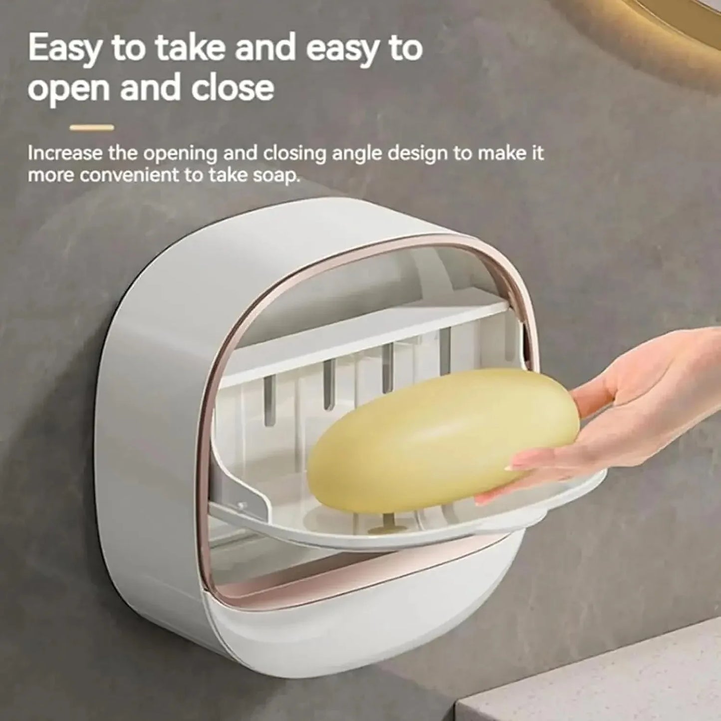 Wall Mount Soap Box No Drill Bathroom Drainage Container with Tray