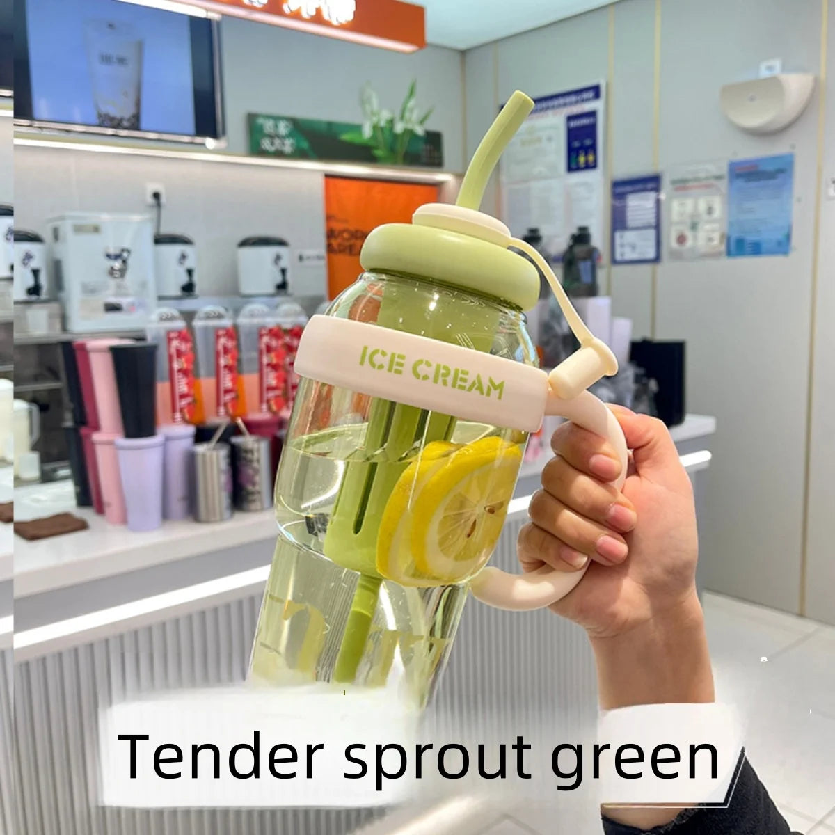 1300ML Large Capacity Plastic Water Bottle Cute Portable Children's Plastic Cup Leakproof