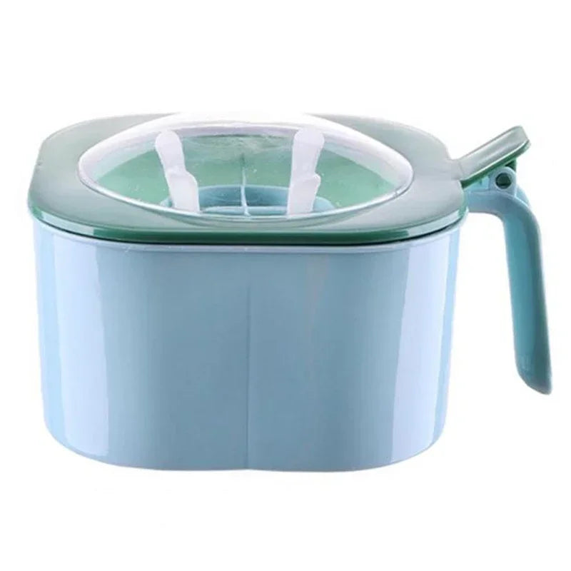 1 Set Large Capacity Sealing Seasoning Box with Handle Spoons 4 In 1