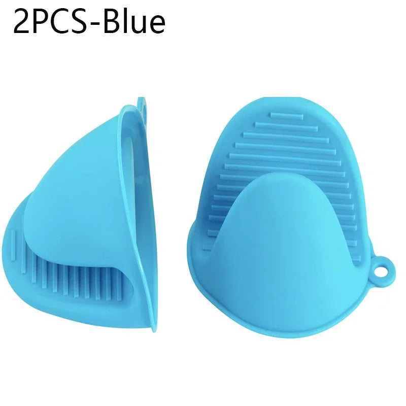 2PCS Oven Mitts Silicone Oven Glove Heat Resistant Pinch Mitts Anti Scalding Non Slip Gloves