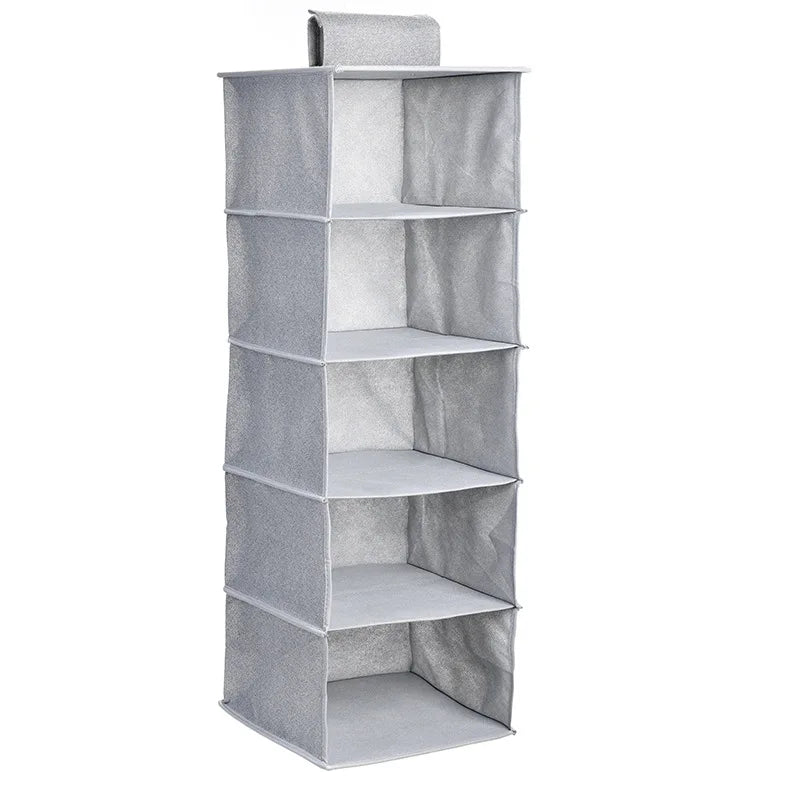 5Layers Hanging Closet Drawer Style Storage Bag Wardrobe Storage Organizer