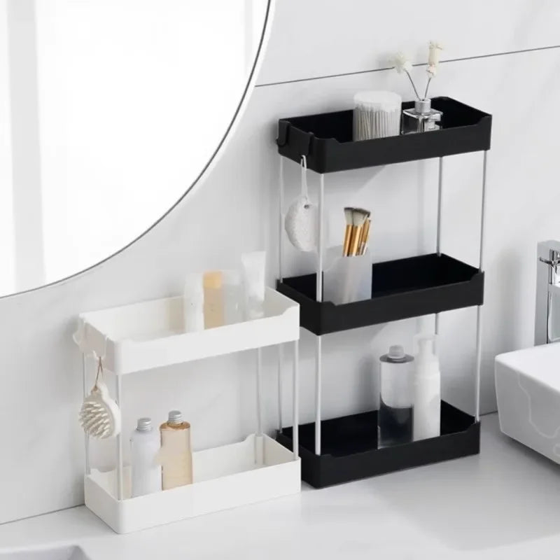 Space Saving Bathroom Storage Rack Multilayer Organizer for Toilet Vanity Cosmetics Standing Shelf with Easy Assembly