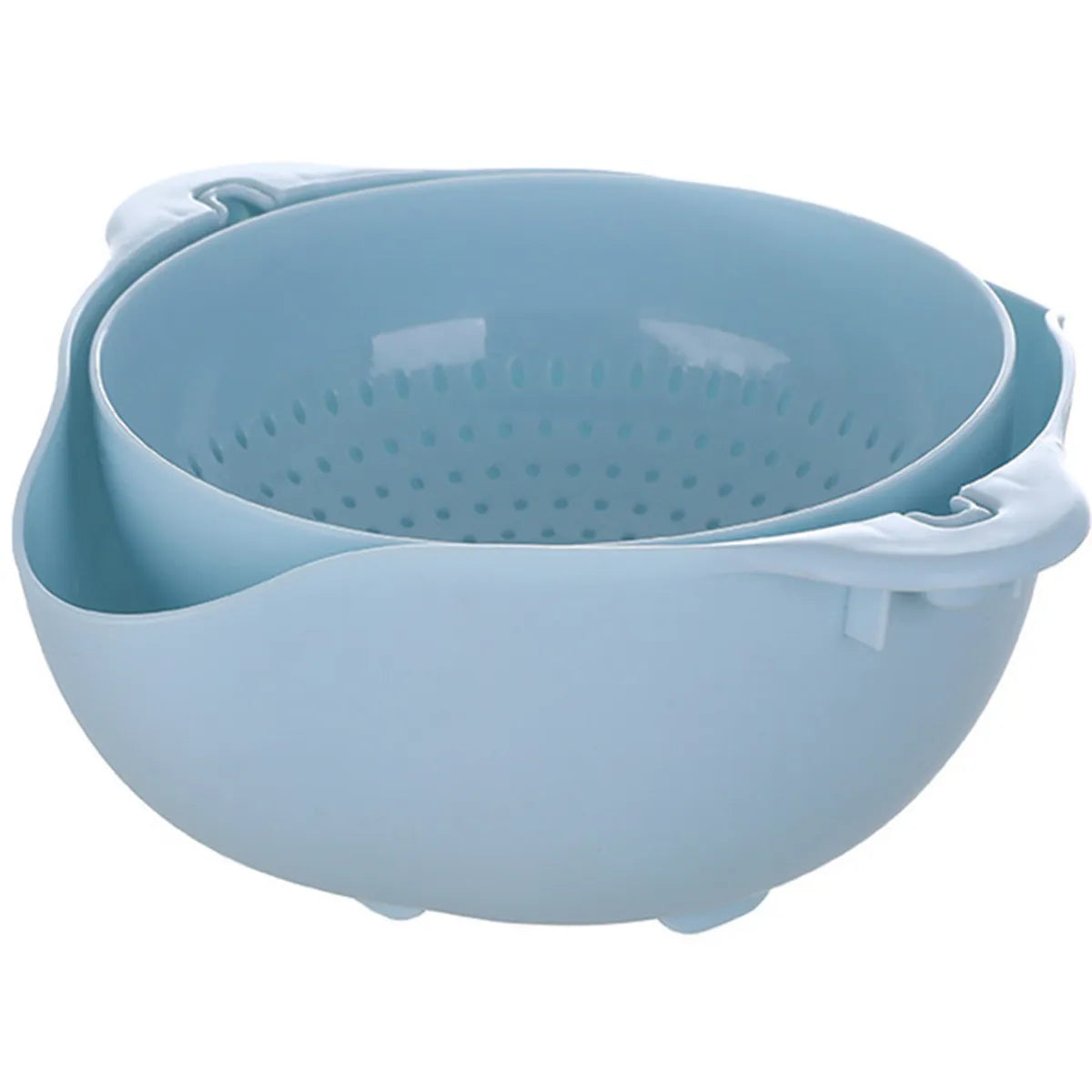 1Pcs Eco-Friendly Wheat Straw Double-Layer Colander Drain Basket