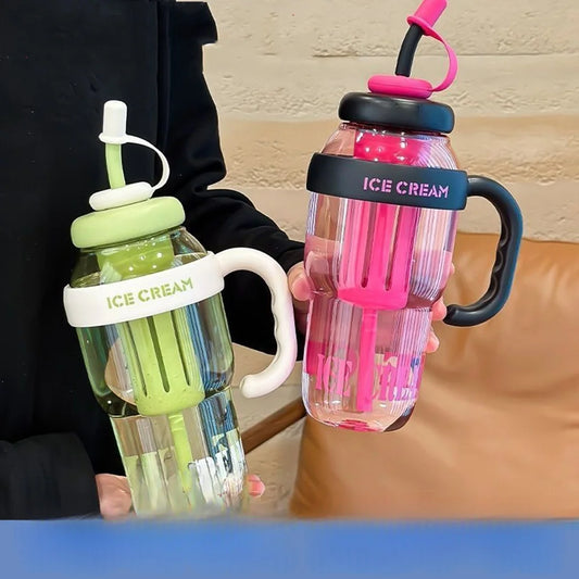 1300ML Large Capacity Plastic Water Bottle Cute Portable Children's Plastic Cup Leakproof