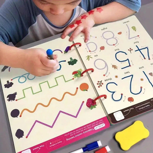 Reusable Magical Tracing Workbook - Pen Control Practice Book for Toddlers