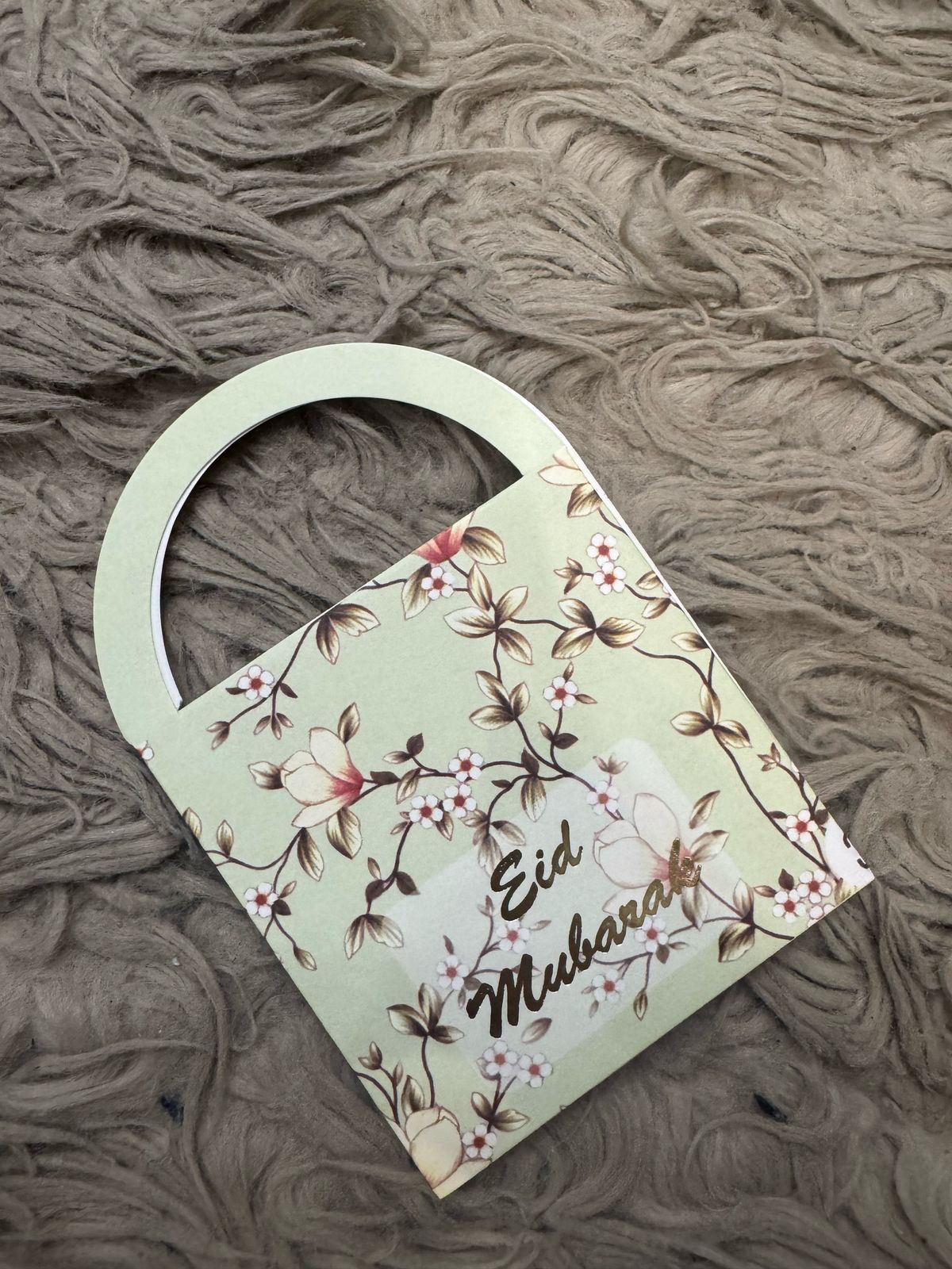Premium Eid Card Gift Bag – Luxury Shopping Style Eidi Packaging
