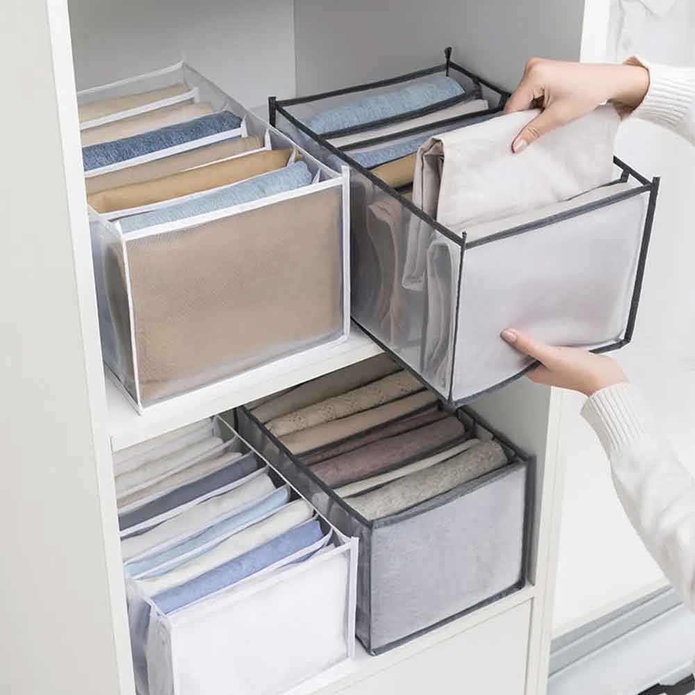 7 Compartments Pants Shirts Storage Clothes Box