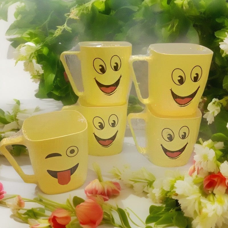 Cute Emoji Yellow Smiley Face Coffee/Tea Mug - Perfect Gift for Family and Friends-PLASTIC MUG