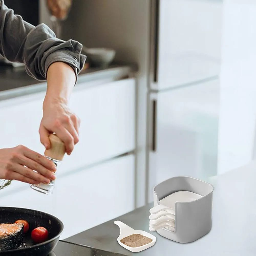 Modeow Food Grade Dish 6pcs Spit Bone Dish with Handle Storage Holder Multi-functional