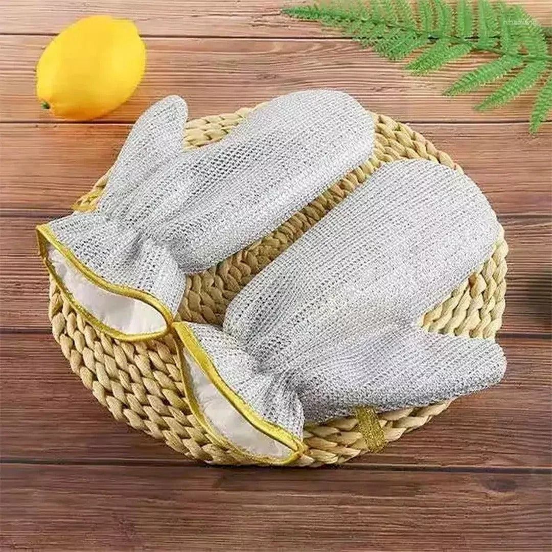 Steel Wire Dishwashing Glove 2 Pcs