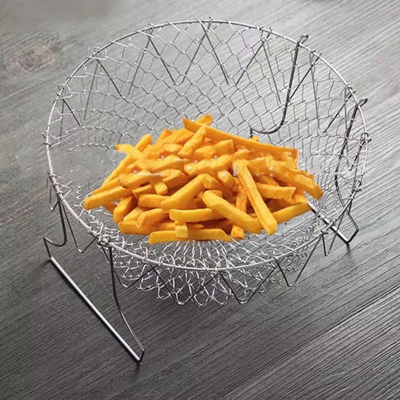 Frying Basket Stainless Steel Foldable Cooking Basket