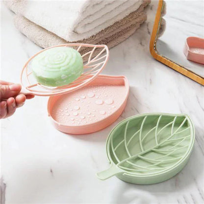 Leaf Shaped Soap Holder With Draining Tray Pack Of 2