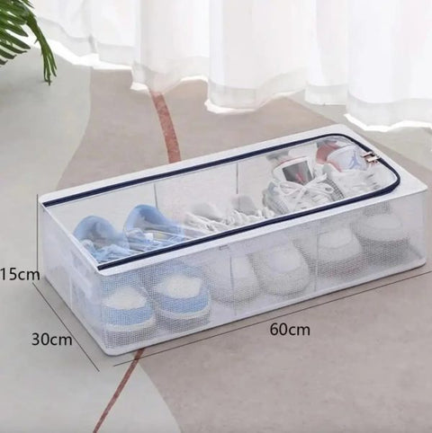 Transparent Storage Shoe Box – Heavy-Duty Steel Frame | Moisture-Proof, Foldable Organizer for Shoes, Clothes, Toys