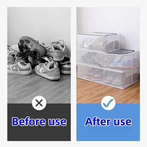 Transparent Storage Shoe Box – Heavy-Duty Steel Frame | Moisture-Proof, Foldable Organizer for Shoes, Clothes, Toys