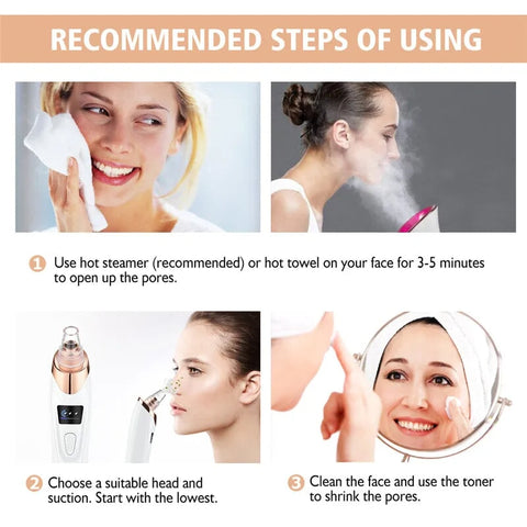 USB Rechargeable Facial Pore Cleaner with Blackhead Removal