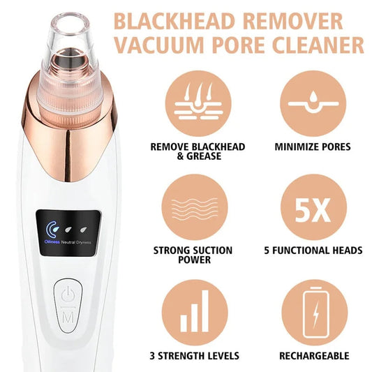 USB Rechargeable Facial Pore Cleaner with Blackhead Removal